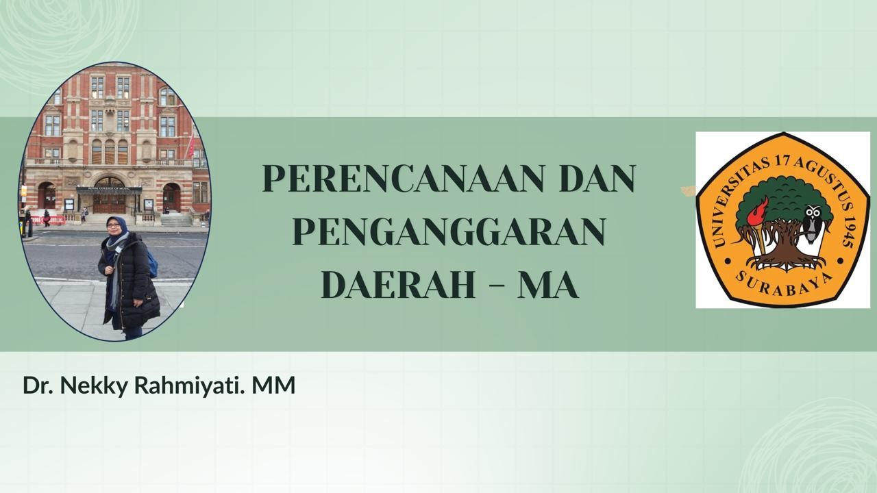 11624033 PERENCANAAN DAN PENGANGGARAN DAERAH MA