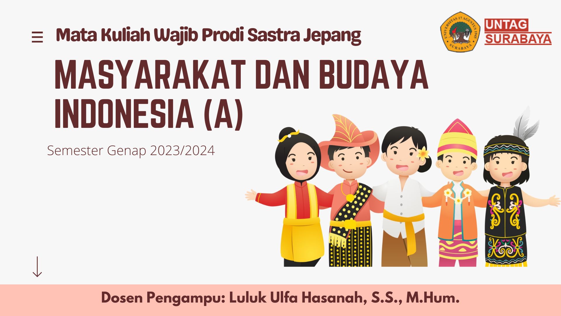Course Image 16220162 -  MASYARAKAT DAN BUDAYA INDONESIA - A